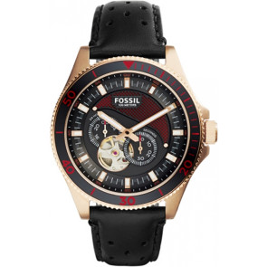 Watch strap Fossil ME3091 Leather Black 22mm